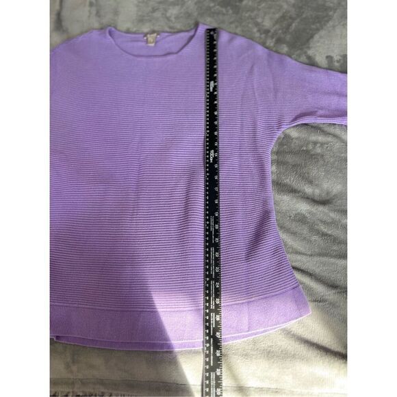 Chico's Sweater Womens Size 3 XL Purple Tunic Ribbed Knit 3/4 Dolman Sleeve - Picture 6 of 9